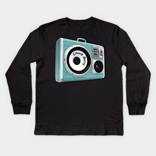 a radio 60s with sticker Chuck Berry Kids Long Sleeve T-Shirt